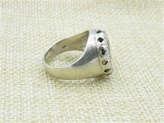 14K Vintage Diamond Horseshoe Ring White Gold